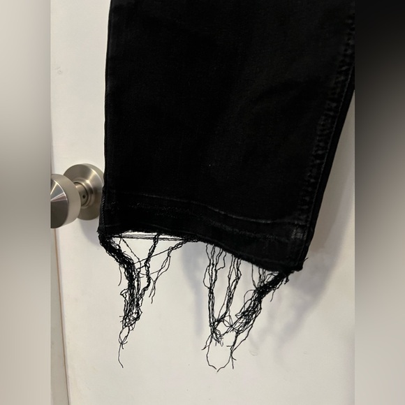 *FLAWED* Risen High-Rise Cross Over Two Toned Straight Jeans Size 11/30 - Picture 6 of 9